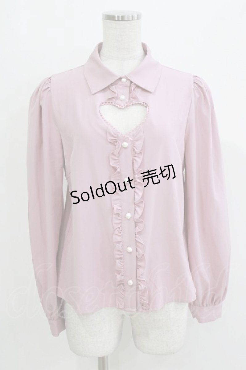 画像1: Ank Rouge / ハートくりぬきブラウス M ピンク H-26-03-10-1060-CA-BL-NS-ZH (1)