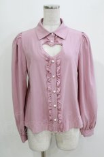 画像1: Ank Rouge / ハートくりぬきブラウス M ピンク H-26-03-10-1060-CA-BL-NS-ZH (1)