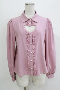 画像1: Ank Rouge / ハートくりぬきブラウス M ピンク H-26-03-10-1060-CA-BL-NS-ZH
