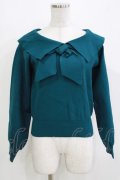 an another angelus / タイ付きケープカラーニットプルオーバー Free BLUE GREEN H-26-03-10-1061-CA-TO-NS-ZH