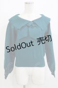 an another angelus / タイ付きケープカラーニットプルオーバー Free BLUE GREEN H-26-03-10-1061-CA-TO-NS-ZH