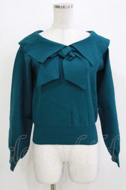 画像1: an another angelus / タイ付きケープカラーニットプルオーバー Free BLUE GREEN H-26-03-10-1061-CA-TO-NS-ZH