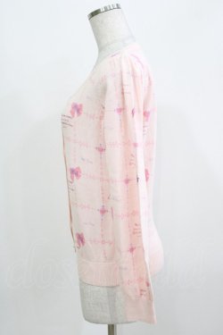 画像2: Ank Rouge / リボンプリントカーディガン M ピンク H-26-03-10-1062-CA-TO-NS-ZH
