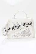 an another angelus / ローズ刺繍変形フラップバッグ  IVORY H-26-03-10-1066-CA-BG-NS-ZH