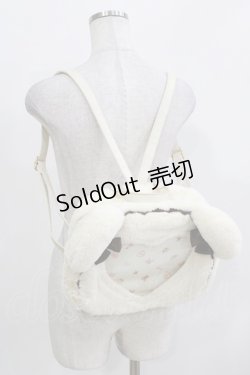 画像1: BABY,THE STARS SHINE BRIGHT / くまくみゃちゃんのハート窓リュック  アイボリー H-26-03-10-1067-BA-BG-NS-ZH