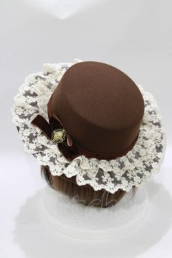 画像2: axes femme / カメオリボン付きカンカン帽 M ブラウン H-26-03-10-1083-AX-AC-NS-ZH