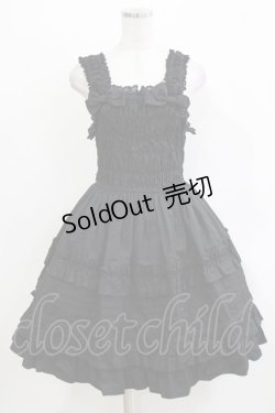 画像1: BABY,THE STARS SHINE BRIGHT / シャーリングジャンパースカート Free ブラック H-26-03-10-1010-BA-OP-NS-ZH