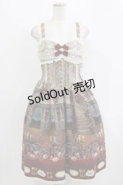 画像1: ALICE and the PIRATES / 薔薇の花舞う闇夜の晩餐会柄ジャンパースカートI Free ボルドー H-26-03-10-1012-PA-OP-NS-ZH