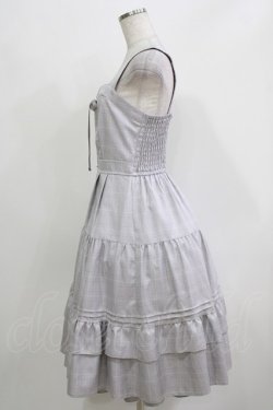 画像2: axes femme / 編上ティアードジャンパースカート M グレー H-26-03-10-1013-AX-OP-NS-ZH