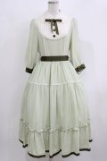 Innocent World / 丸衿ヨークティアードワンピース M グリーン×ショコラ/Green×Chocolat H-26-03-10-1014-IW-OP-NS-ZH