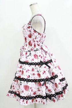 画像2: metamorphose / Lady Fruit シャーリングティアードジャンパースカート サイズ1 ピンク H-26-03-10-1002-ME-OP-NS-ZH