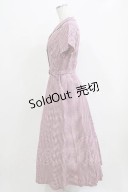 画像2: an another angelus / レトロチェックフィット&フレアーワンピース Free PINK×BROWN H-26-03-10-1022-CA-OP-NS-ZH
