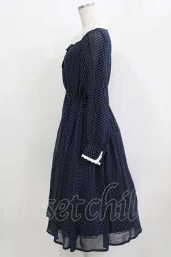画像2: Fi.n.t / カットワーク開衿ドット柄ワンピース Free NAVY H-26-03-10-1023-CA-OP-NS-ZH