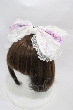 画像1: BABY,THE STARS SHINE BRIGHT / Soiree Au Chat Noir柄カチューシャ  白 H-26-03-11-004-BA-AC-NS-ZH