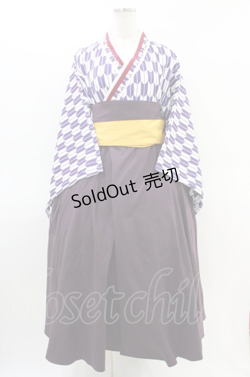 画像1: Favorite / 大正浪漫な矢羽根袴ワンピース Free 花紫色 H-26-03-11-027-LO-SK-NS-ZH (1)