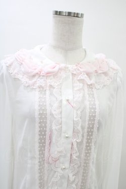 画像4: Angelic Pretty / Sweet Creamブラウス Free 白/ピンク H-26-03-11-031-AP-BL-NS-ZH