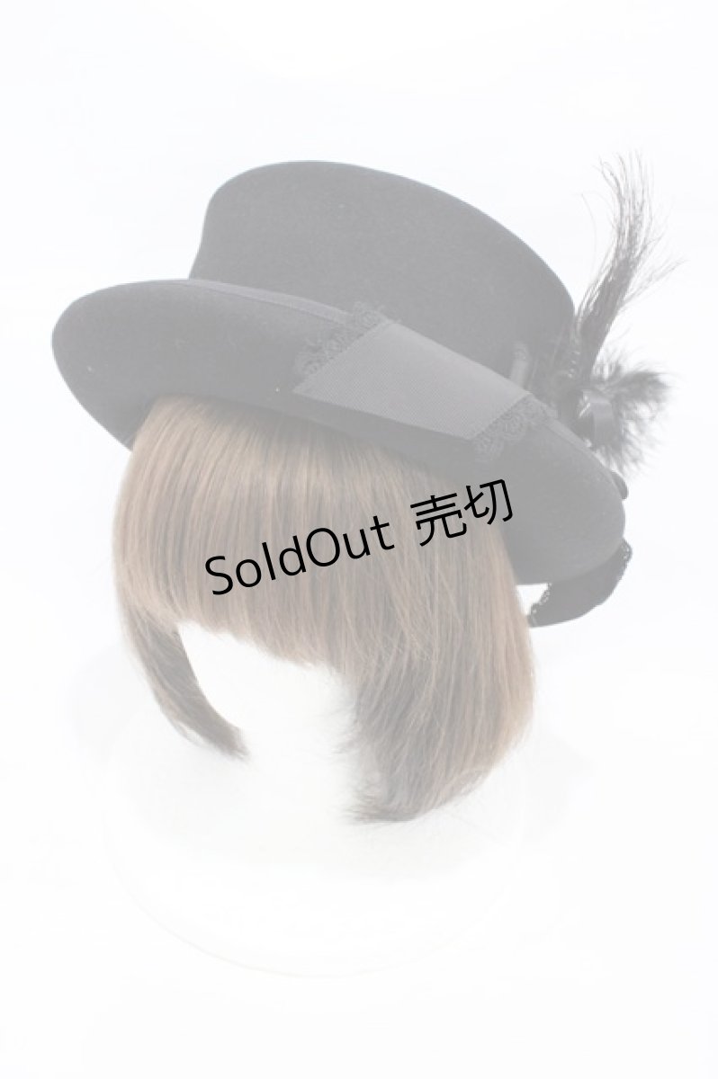 画像1: ALICE and the PIRATES / パウォーンハット  ブラック H-26-03-11-005-PA-AC-NS-ZH (1)