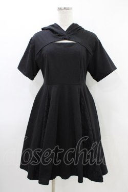 画像1: axes femme / カットアウトパーカーワンピース Free ブラック H-26-03-11-038-AX-OP-NS-ZH