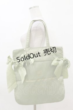 画像1: Maison de FLEUR / ダブルリボントートバッグ  グリーン H-26-03-11-1001-LO-BG-NS-ZH