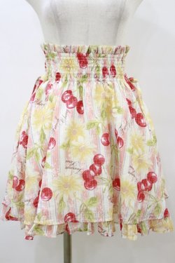 画像1: LIZ LISA / チェリー×フラワースカート Free オフ/ピンク H-26-03-11-1060-LO-SK-NS-ZH