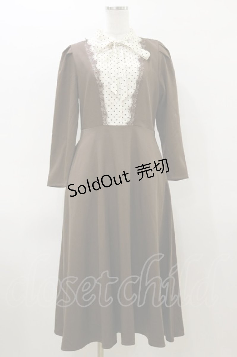 画像1: an another angelus / ドットヨークボウタイワンピース Free BROWN H-26-03-11-1082-CA-OP-NS-ZH (1)