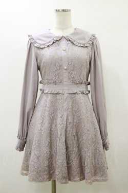 画像1: Rojita / ビジュブローチ付き総レースワンピース Free パープル H-26-03-11-1084-LO-OP-NS-ZH