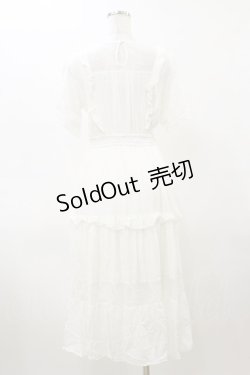 画像2: axes femme POETIQUE / フラワー刺繍ピナフォアワンピース M オフ H-26-03-11-1086-AX-OP-NS-ZH