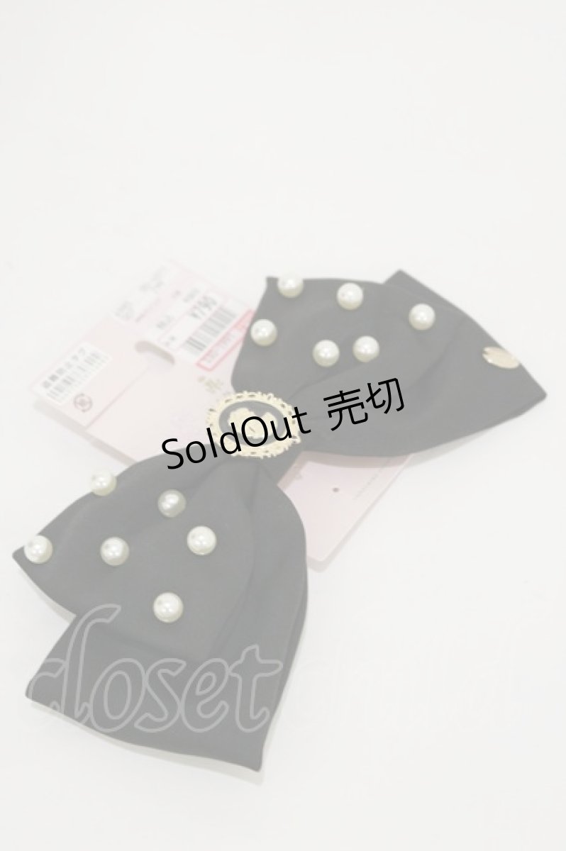 画像1: m petit by misako / AM NIPLバレッタ  ブラック H-26-03-11-1018-LO-AC-NS-ZH (1)