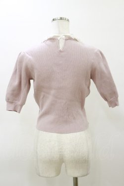 画像2: An MILLE / レース襟リブトップス Free ピンク H-26-03-11-1037-EL-TO-NS-ZH