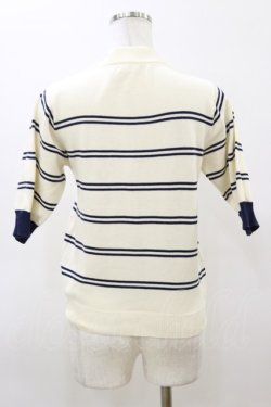 画像2: Fi.n.t / フレンチボーダー5分袖ニットプルオーバー Free OFF×NAVY H-26-03-11-1040-CA-TO-NS-ZH