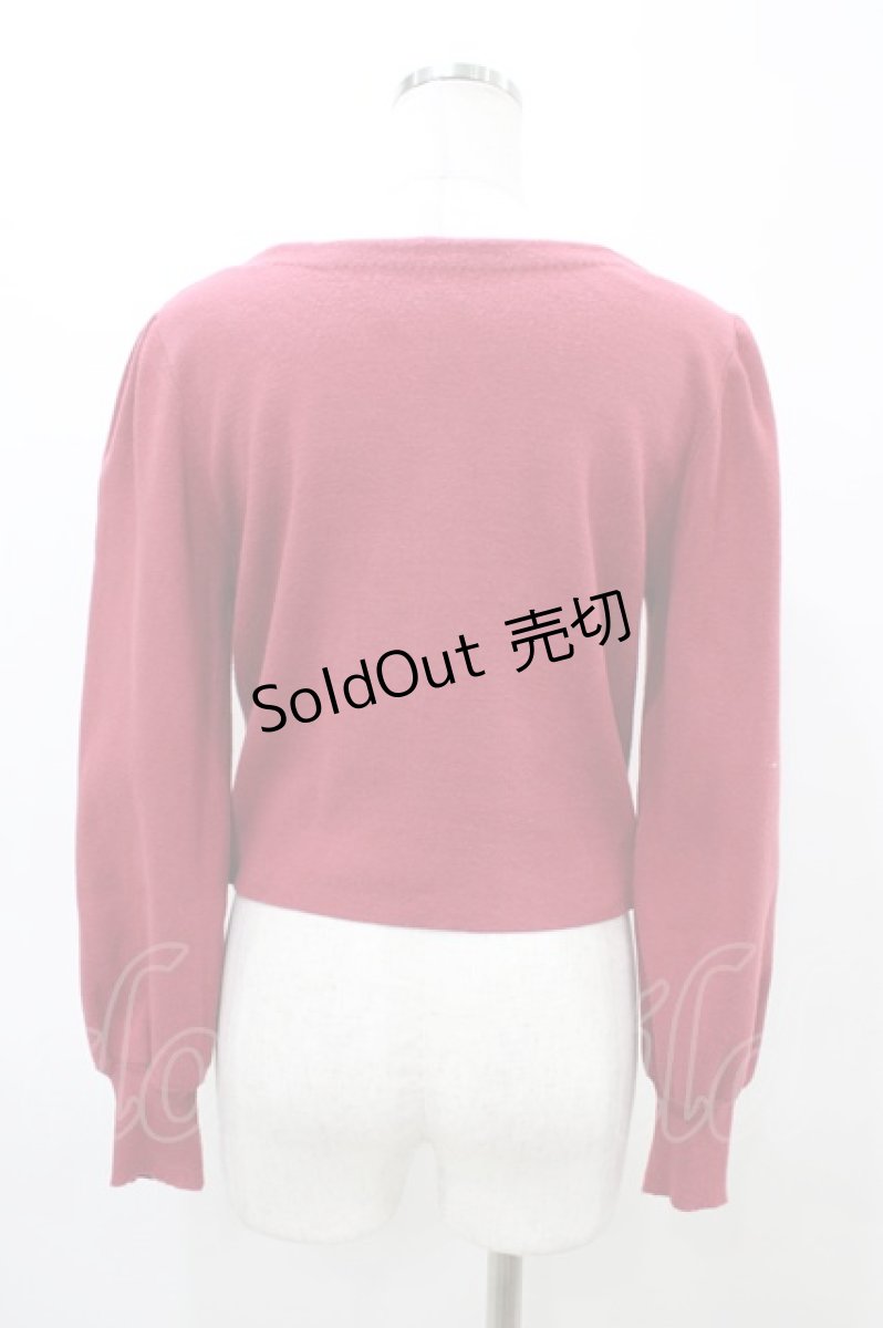 画像2: Fi.n.t / ローズ彫刻釦ディープカラーニットカーディガン Free RED H-26-03-11-050-CA-TO-NS-ZH (2)