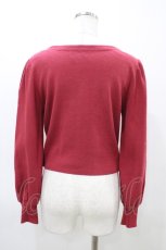 画像2: Fi.n.t / ローズ彫刻釦ディープカラーニットカーディガン Free RED H-26-03-11-050-CA-TO-NS-ZH (2)