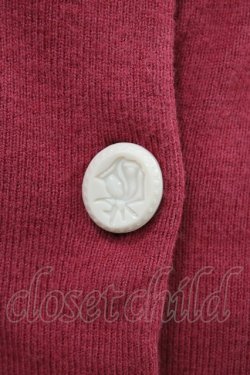 画像3: Fi.n.t / ローズ彫刻釦ディープカラーニットカーディガン Free RED H-26-03-11-050-CA-TO-NS-ZH
