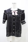 Ank Rouge / パールリボンタックブラウス M ブラック H-26-03-11-052-CA-BL-NS-ZH