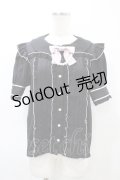 Ank Rouge / パールリボンタックブラウス M ブラック H-26-03-11-052-CA-BL-NS-ZH