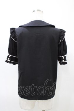 画像2: Ank Rouge / パールリボンタックブラウス M ブラック H-26-03-11-052-CA-BL-NS-ZH