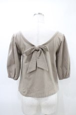 画像2: An MILLE / リボンカットソー Free ベージュ H-26-03-11-055-EL-TO-ET-ZH (2)