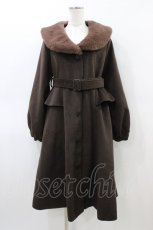 画像1: Amavel / Noble Eleganceペプラムロングコート Free ブラウン H-26-03-11-065-CA-CO-NS-ZTC064 (1)