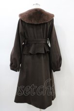 画像2: Amavel / Noble Eleganceペプラムロングコート Free ブラウン H-26-03-11-065-CA-CO-NS-ZTC064 (2)