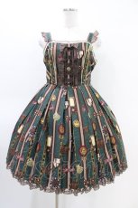 画像1: Angelic Pretty / Chocolate RosetteジャンパースカートSet Free グリーン H-26-03-11-012-AP-OP-NS-ZH (1)