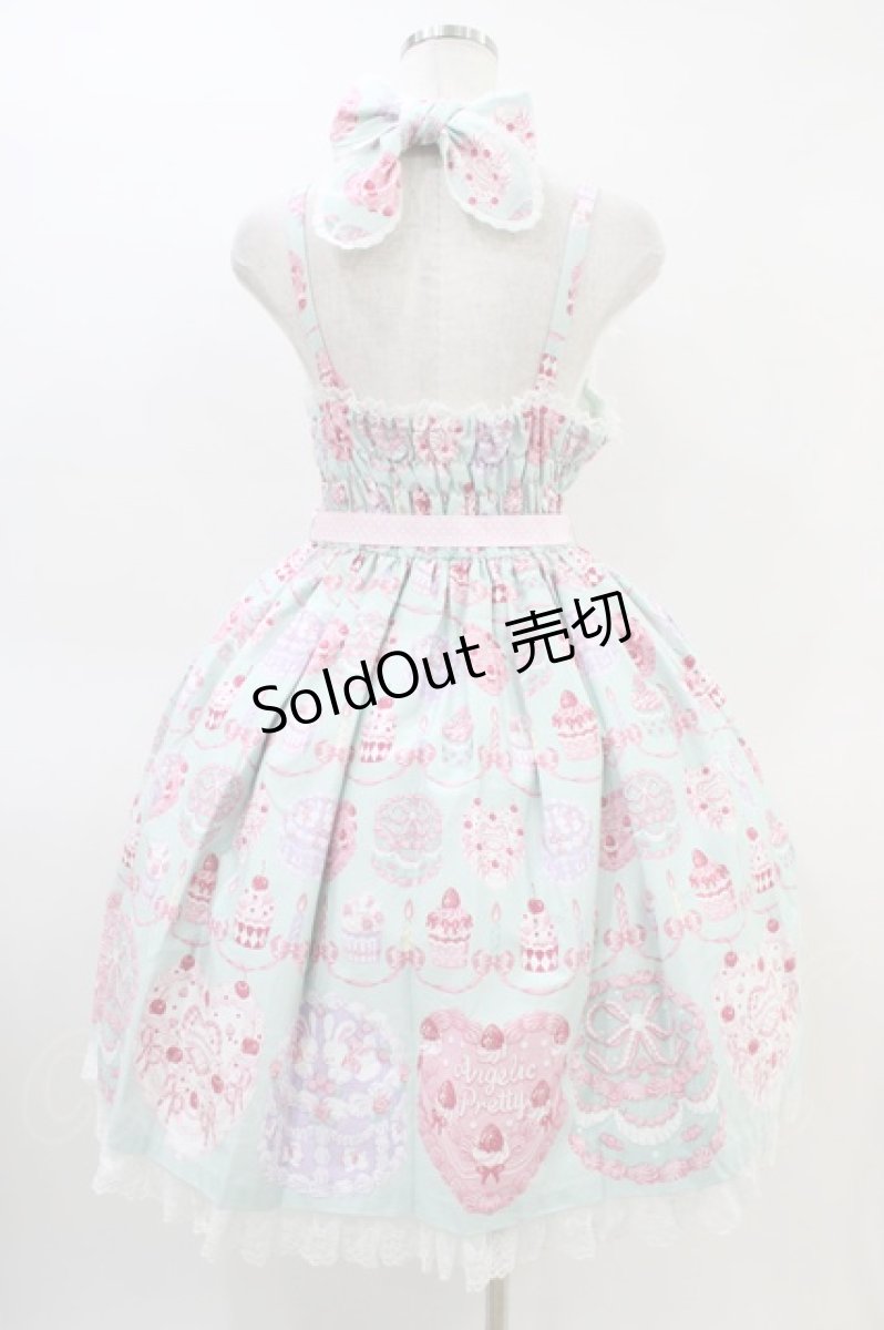 画像2: Angelic Pretty / Happy Cakesシャーリングジャンパースカート Free ミント H-26-03-11-016-AP-OP-NS-ZH (2)