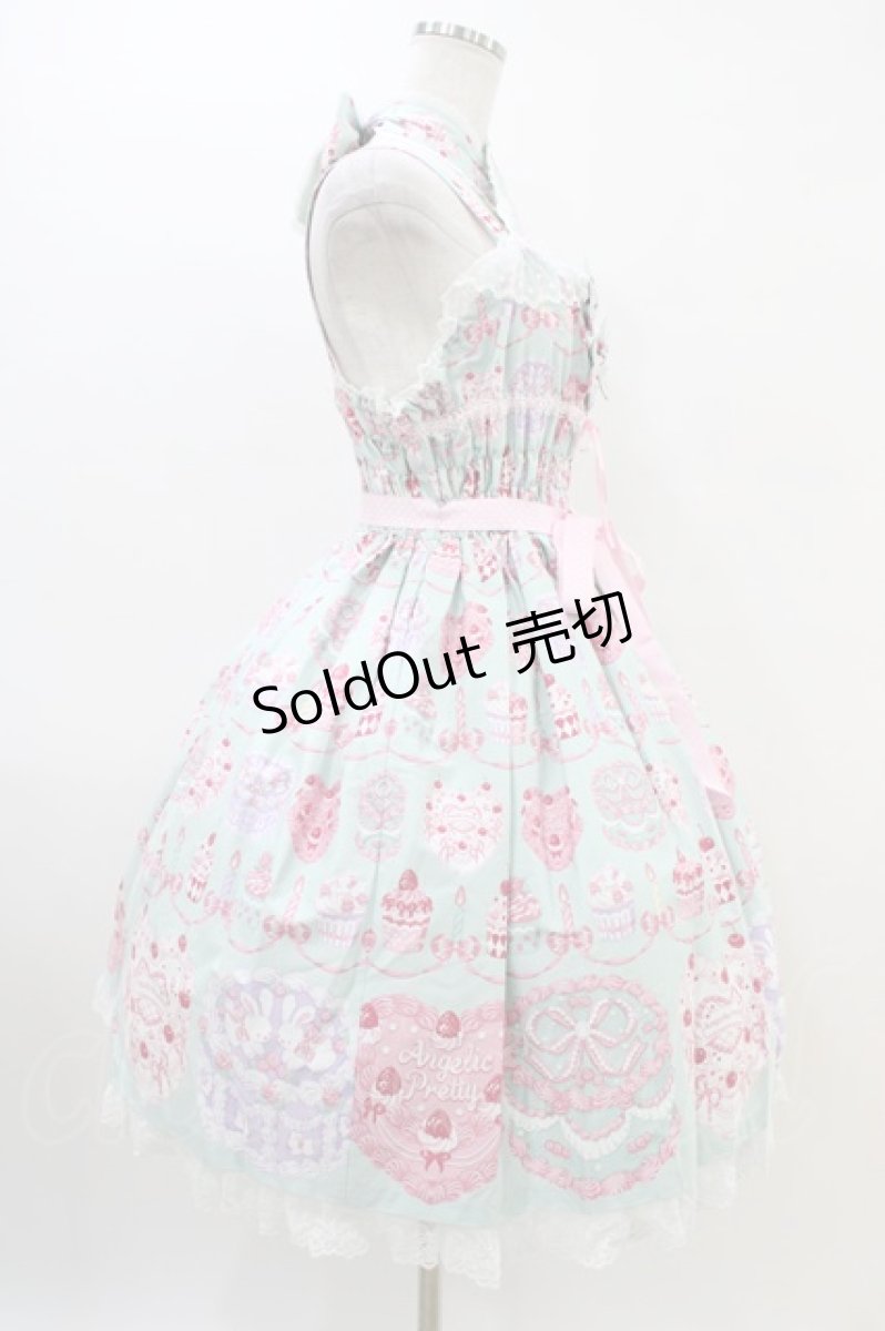 画像3: Angelic Pretty / Happy Cakesシャーリングジャンパースカート Free ミント H-26-03-11-016-AP-OP-NS-ZH (3)
