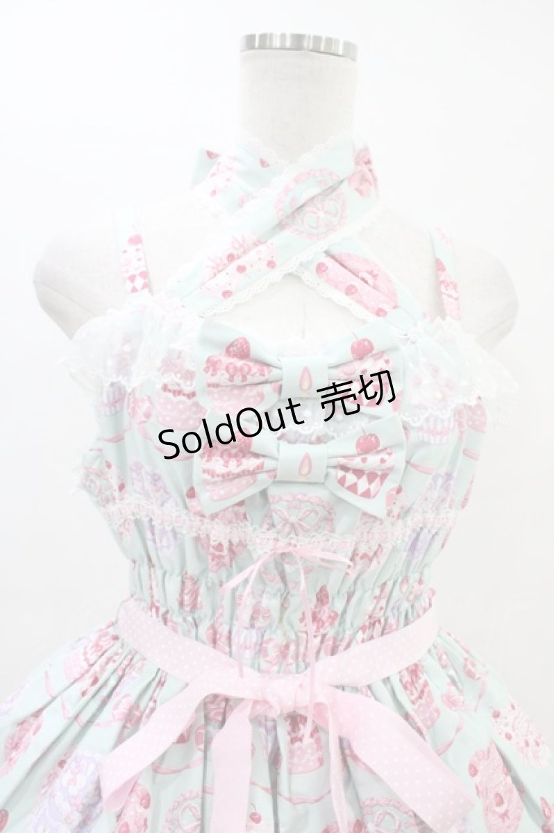 画像4: Angelic Pretty / Happy Cakesシャーリングジャンパースカート Free ミント H-26-03-11-016-AP-OP-NS-ZH (4)