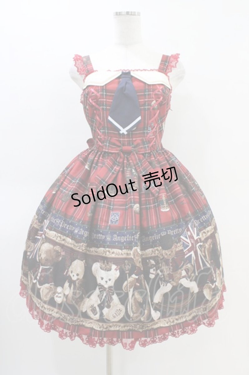 画像1: Angelic Pretty / British Bear Specialジャンパースカート Free ワイン H-26-03-11-021-AP-OP-NS-ZH (1)