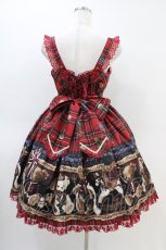 画像2: Angelic Pretty / British Bear Specialジャンパースカート Free ワイン H-26-03-11-021-AP-OP-NS-ZH (2)