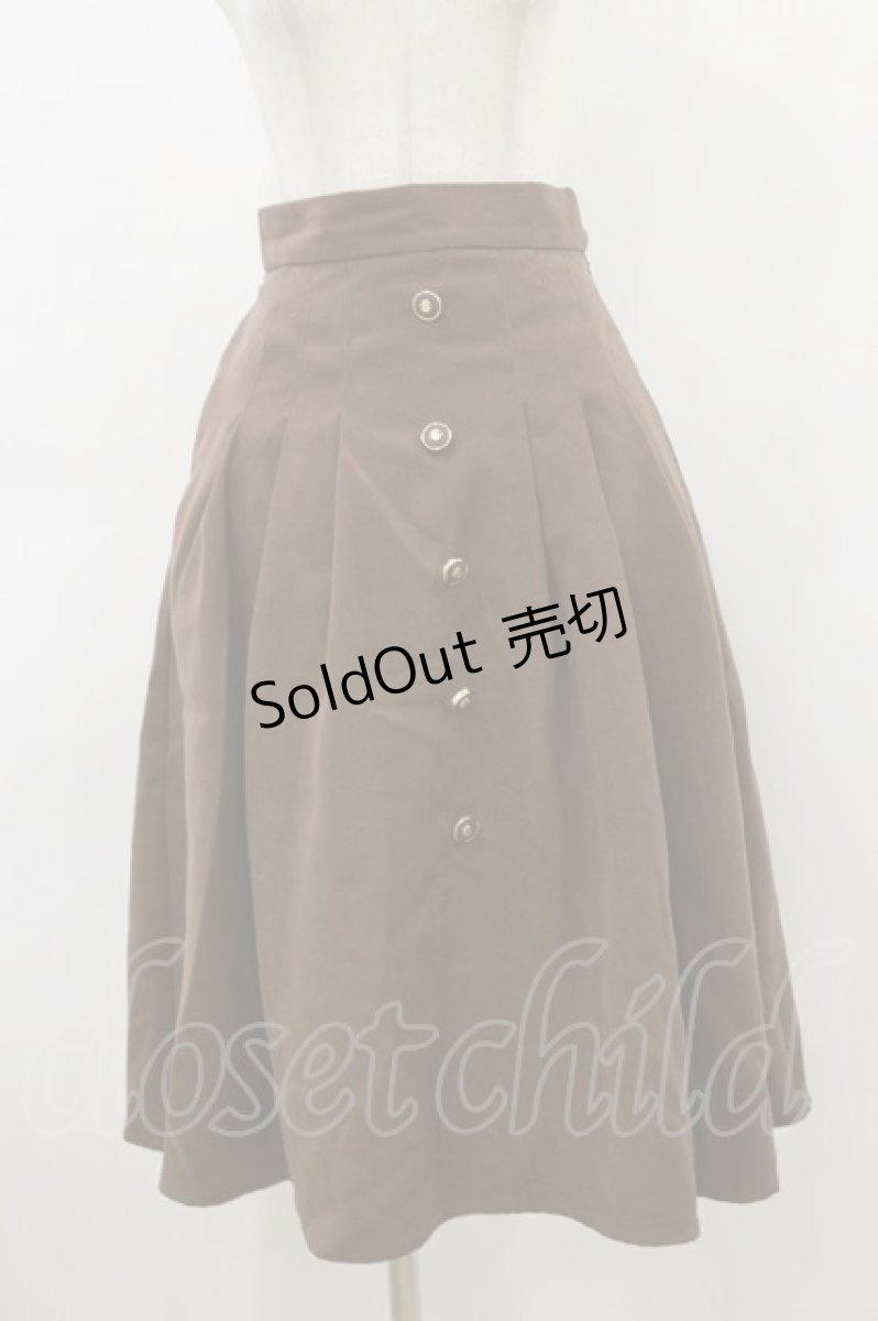 画像1: Fi.n.t / フロント釦タックフレアースカート Free BROWN H-26-03-12-061-CA-SK-NS-ZH (1)