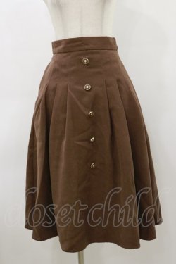 画像1: Fi.n.t / フロント釦タックフレアースカート Free BROWN H-26-03-12-061-CA-SK-NS-ZH