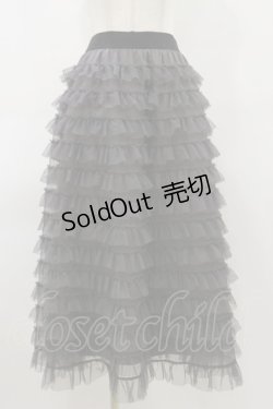 画像1: INGEBORG / チュールフリルスカート Free グレー H-26-03-12-064-LO-SK-NS-ZH