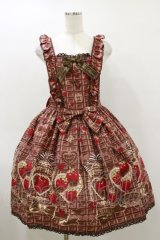 BABY,THE STARS SHINE BRIGHT / Strawberry Loves Chocolate柄エプロンフリルジャンパースカート・カチューシャセット Free ブラウン H-26-03-12-067-BA-OP-NS-ZH