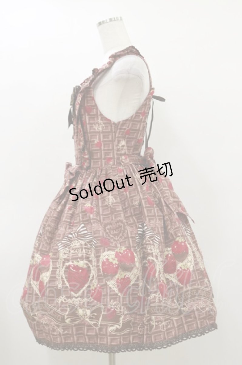 画像3: BABY,THE STARS SHINE BRIGHT / Strawberry Loves Chocolate柄エプロンフリルジャンパースカート・カチューシャセット Free ブラウン H-26-03-12-067-BA-OP-NS-ZH (3)